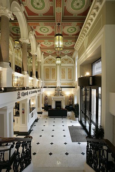 Foyer of the Church of Scientology on Queen Victoria Street,  London.
